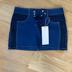 Dion Lee blue denim mini skirt